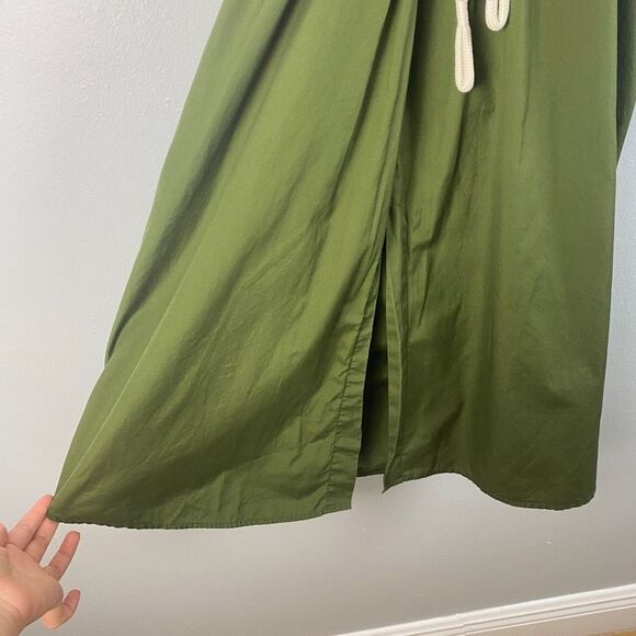 VINCE Cedar Green Rope Belted Cutout Back Utility Midi Dress - Picture 14 of 16